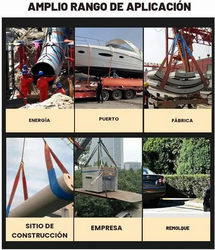 Vista 5 de Eslingas de elevación de poliéster, eslingas de tela de ojo torcida de 1 pulgada x 3 pies, correa de elevación para elevación, correas de aparejo