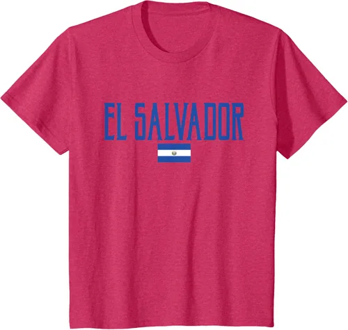 Vista 63 de Camiseta de texto azul con bandera de El Salvador, Negro, S