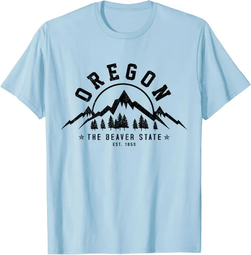 Vista 50 de Oregon The Beaver State Est. 1859 Vintage Mountains - Camiseta de regalo, gris, S