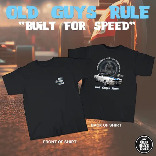 Vista 2 de OLD GUYS RULE Shelby GT350 - Camiseta estampada para hombre, Día del Padre, regalo de cumpleaños, camiseta novedosa para entusiastas de los autos