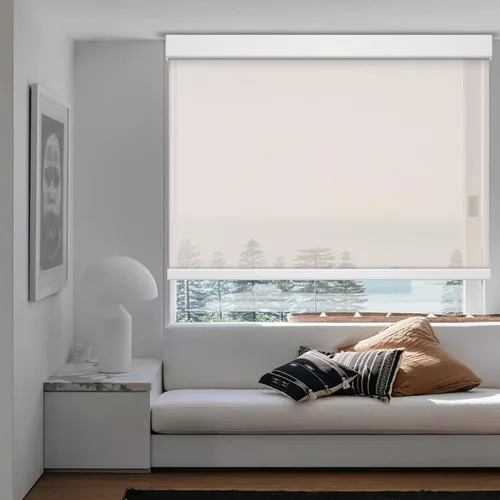 Vista 2 de Changshade Persianas enrollables solares inalámbricas para ventanas, persianas enrollables personalizadas con 5 % de apertura, filtro de luz