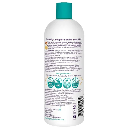 Vista 2 de Fairy Tales Curly Q - Acondicionador hidratante para niños, sin parabenos, sulfatos, gluten y nueces, para todo tipo de rizos, incluyendo cabello