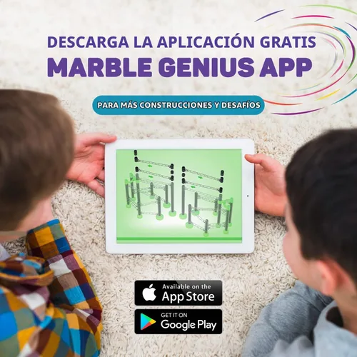 Vista 5 de Marble Genius - Juego de iniciación de rieles de mármol, 200 piezas, juguete STEM
