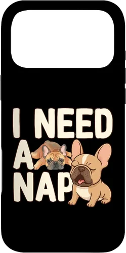 Vista 22 de I Need a Nap Funny French Bulldog Mom Life Tired Parent Case for iPhone 16