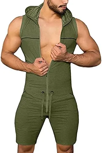 Vista 7 de Panegy Mono deportivo de una pieza sin mangas para hombre, talla grande