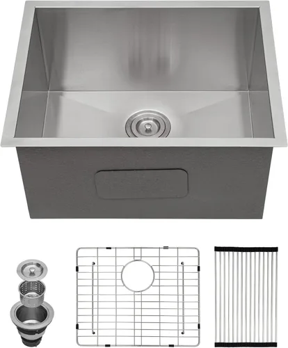Vista 44 de Kichae Fregadero de Barra Bajo Montaje - Fregadero de Barra de Preparación de 12 x 15 Pulgadas de Acero Inoxidable Calibre 16 Fregadero de Cocina