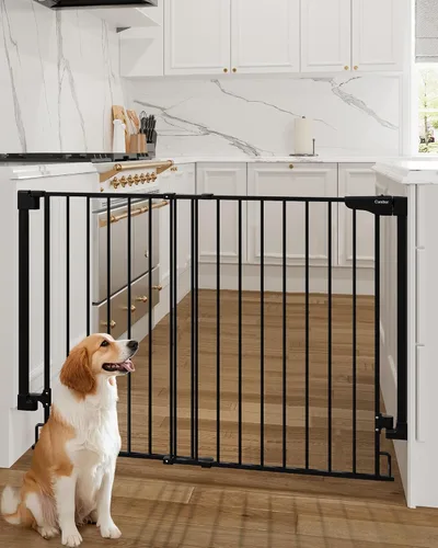 Vista 43 de Cumbor 29.2–43" Puerta de bebé para escaleras, de montaje en pared (se requiere taladrar), puerta para perros expandible sin barra inferior, puerta