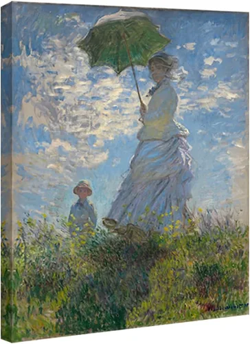Vista 9 de Wieco Art Mujer con un parasol Madame Monet y su hijo Impresiones en lienzo Arte de pared de Claude Monet famosas pinturas al óleo clásicas