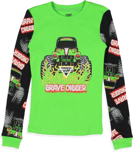 Vista 2 de INTIMO Monster Jam - Conjunto de pijama de manga larga para niño, diseño de camión