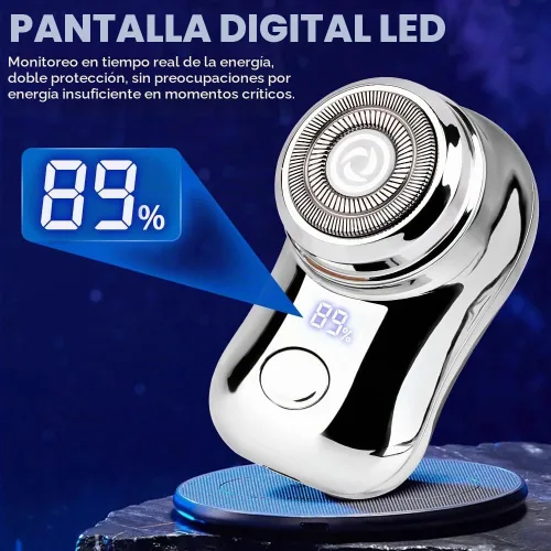Vista 5 de Mini máquina de afeitar eléctrica portátil, maquinilla de afeitar Plateado