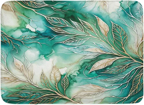 Vista 4 de Ambesonne Tapete de baño abstracto, diseño gráfico moderno con efecto degradado de forma redonda y radial, tapete decorativo de baño de felpa