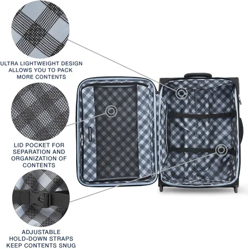 Vista 4 de Travelpro Maxlite 5 Softside - Equipaje vertical expandible de 2 ruedas maleta ligera para hombres y mujeres Negro