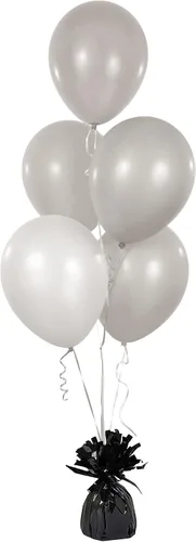 Vista 2 de Pesas metálicas para globos, recuerdos de fiesta de cumpleaños, regalos novedosos y mordazas, 5.5 pulgadas, paquete de 12 unidades (negro)