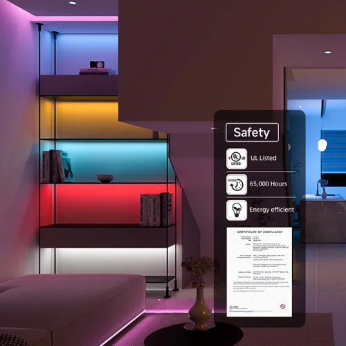 Vista 2 de BTF-LIGHTING FCOB COB - Tira de luz LED RGB con certificación UL, 810 LEDs/m de alta densidad flexible que cambia de color, DC12V 9.8 pies y 0.394