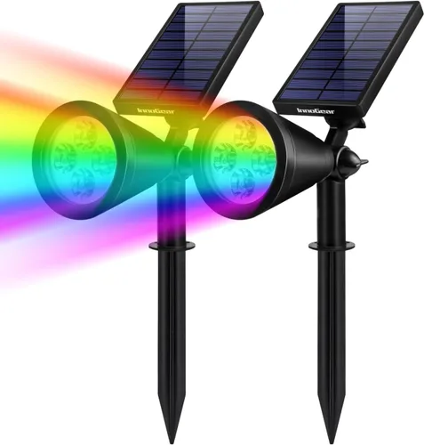 Vista 15 de InnoGear Focos solares, luces solares para exteriores, focos solares para bandera, poste de bandera, impermeable, iluminación de paisaje exterior