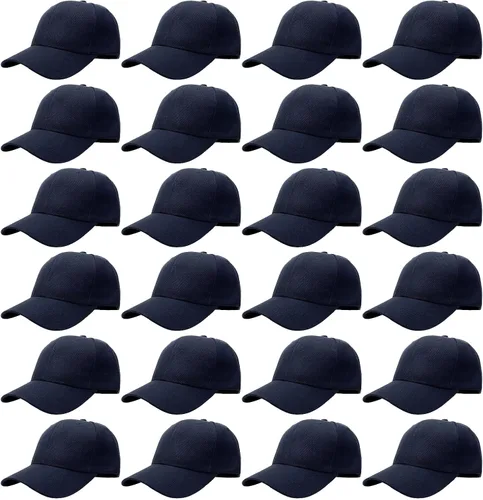 Vista 12 de Falari - 24/144 unidades de gorra de béisbol unisex, lisa y de tamaño ajustable, venta al por mayor Paquete de 144 verde militar