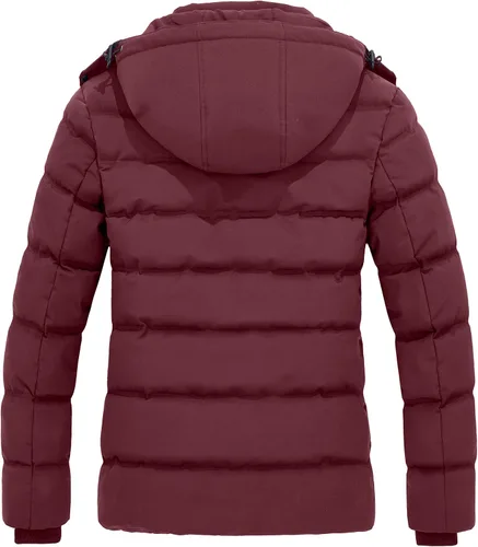 Vista 2 de Wantdo Abrigo de invierno cálido con capucha para mujer, chaqueta acolchada gruesa con capucha extraíble