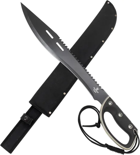 Vista 10 de Snake Eye Tactical Machete de hoja fija Full-Tang con vaina para caza, camping, pesca al aire libre (BK-GN)