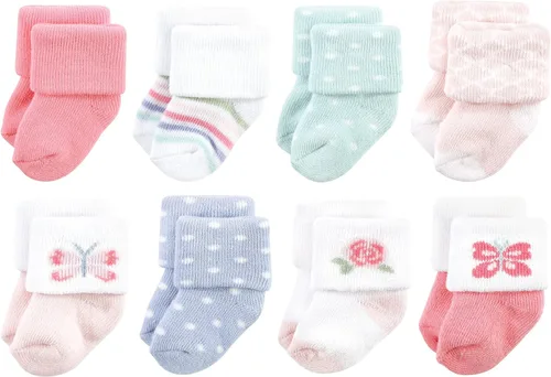 Vista 30 de Hudson Baby - Calcetines de algodón para bebés recién nacidos y Terry para niñas bebés