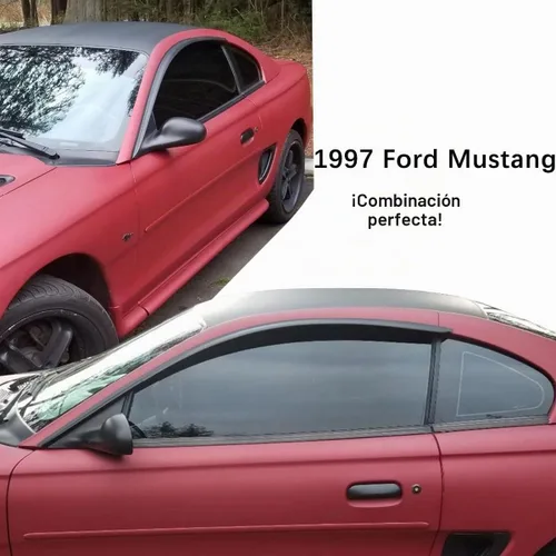 Vista 3 de Lightronic Visera de ventana de ventilación automática de montaje exterior extraduradera, se adapta a Ford Mustang Coupe 1994-2004
