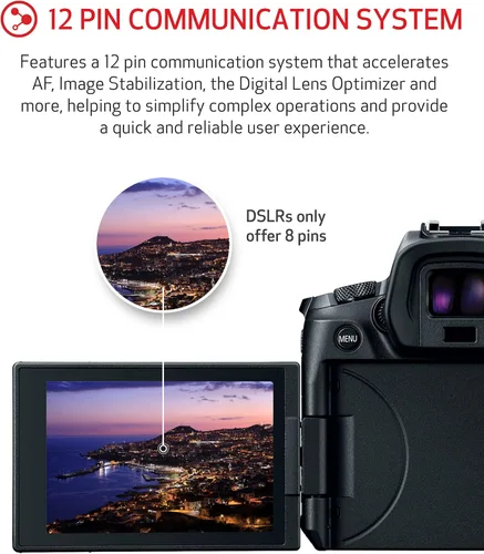 Vista 6 de Canon - Cámara digital EOS R sin espejo (solo cuerpo) Cámara para vlogging y creador de contenido, 4K UHD, AF/AE digital de lente única no refleja
