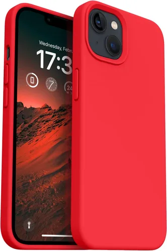 Vista 17 de Compatible con iPhone 13, funda de silicona para teléfono con forro de microfibra delgado a prueba de golpes, suave antiarañazos, 6.1 pulgadas