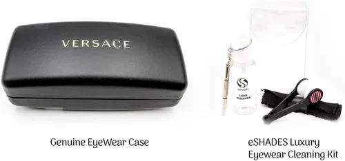 Vista 2 de Versace Estuche para lentes de sol + paquete con kit de gafas de lujo eSHADES, Negro