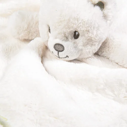Vista 2 de Manta de Seguridad con Oso - Manta Suave para Bebé Lovey, Manta Esponjosa Unisex Lovie, Juguetes de Peluche para Acurrucarse, Oso de Peluche