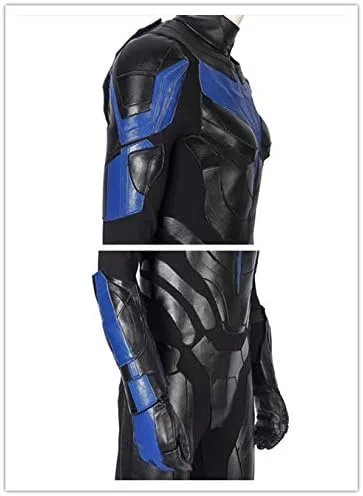 Vista 4 de LILLIWEEN Disfraz de Dick Grayson para hombre disfraz de Halloween cosplay guantes de máscara conjunto completo