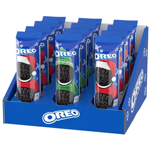 Vista 15 de OREO - Galletas de sándwich de chocolate, Galletas de navidad, 12 paquetes de relleno de calcetín de 4 oz