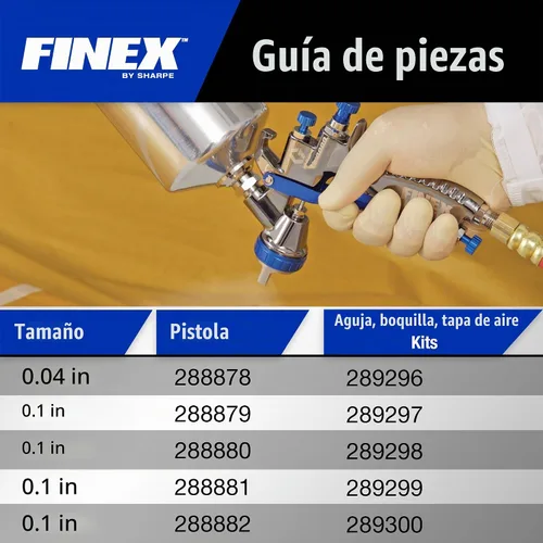 Vista 6 de Graco-Sharpe 288878 HVLP FX3000 pistola para rociar pintura, 1.0 mm