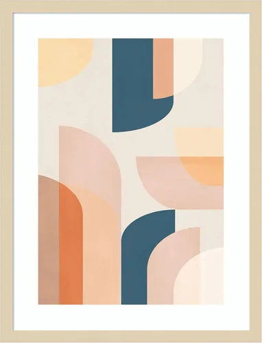 Vista 9 de Amanti Art Lienzo decorativo para pared, diseño geométrico retro de 21 x 17 pulgadas, por Kathrin Pienaar, arte abstracto para pared, decoración