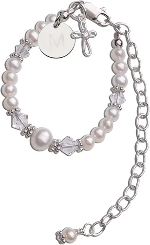 Vista 6 de Cherished Moments Baptism to Bride Bracelet .925 Silver or 14K Gold-Plated Moneda de bendición de niño de plata