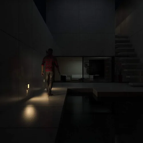 Vista 6 de MAZ-TEK Luces con sensor de movimiento enchufables con brillo ajustable, luz nocturna LED blanca cálida activada por movimiento para pasillo