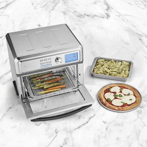 Vista 7 de Cuisinart Freidora de aire + horno tostador de convección, horno 8-1 con opciones para hornear, parrilla, asar y calentar, acero inoxidable, TOA-70