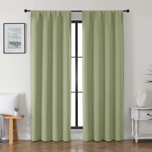 Vista 82 de Gwine Cortinas opacas para dormitorio, 54 pulgadas de largo, paneles de cortina de ventana con aislamiento térmico y reducción de ruido, cortinas