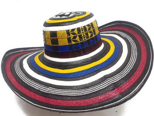 Vista 4 de Sombrero Colombiano de Colores Sombrero Sinuano 21 Vueltas Hecho por Artesanos Colombianos