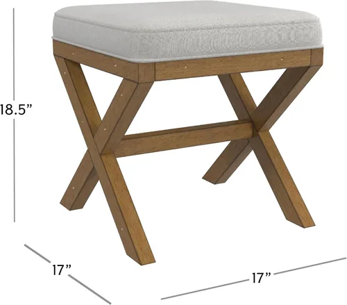 Vista 3 de Hillsdale Somerset - Taburete de madera sin respaldo para sala de maquillaje o baño, color madera oscura