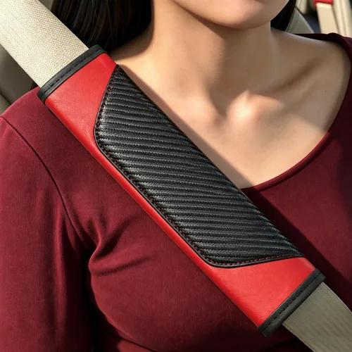 Vista 12 de Almohadillas para cinturón de seguridad, fundas de cuero para cinturón de seguridad, cojín de conducción más cómodo, ayuda a proteger tu cuello