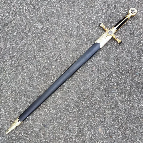 Vista 6 de Espada medieval de acero inoxidable con estrella de David para cosplay, colección, 33.1 pulgadas
