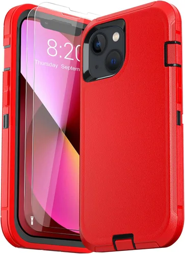 Vista 26 de Funda para iPhone 13 (6.1 pulgadas), con 2 protectores de pantalla de vidrio templado