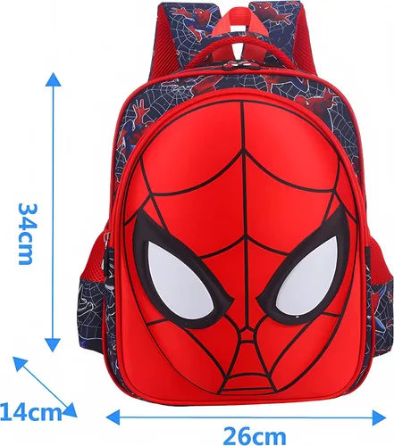 Vista 2 de SUFRAH Mochila de dibujos animados de 13 pulgadas Rojo y Azul Comic Impermeable Durable Ligero Bookbag Moda Causal Bolsa de Viaje, estilo 2, dibujos