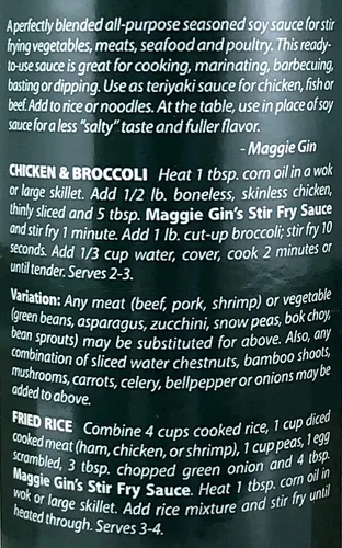 Vista 4 de Maggie Gin - Salsa tradicional para freír, totalmente natural, adobo bajo en sodio, 13 onzas
