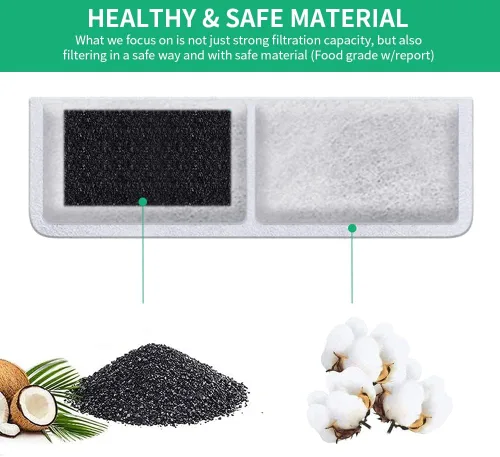 Vista 3 de Kastty Paquete de 8 filtros de repuesto y filtros de bomba para fuente de agua para gatos que funcionan con pilas, hechos de carbón activado