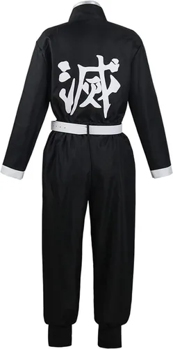 Vista 6 de Disfraz de Tanjirou para cosplay, unisex, para adulto, chaqueta, uniforme con aretes