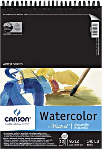 Vista 5 de Canson Artist Series - Papel de acuarela, bloc con espiral de alambre, 5.5 x 8.5 pulgadas, 20 hojas (140lb/300g) - Papel de artista para adultos