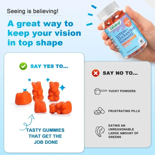 Vista 7 de Suplementos veganos de luteína y zeaxantina, luteína para ojos con zeaxantina y vitamina A, gomitas de luteína para alivio de ojos secos y visión