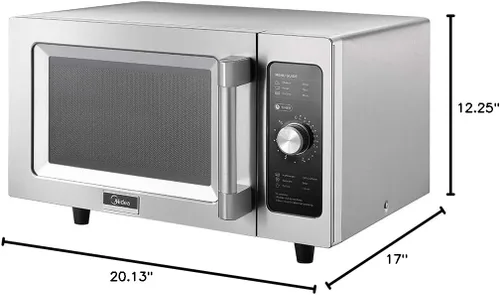 Vista 8 de Midea Equipment 1025F0A - Horno de microondas comercial para encimera con dial, 1000 W, acero inoxidable, 0.9 pies cúbicos