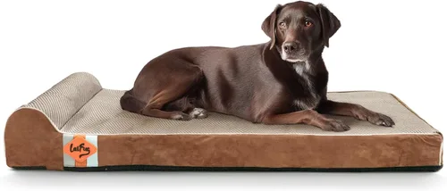 Vista 32 de Laifug Cama ortopédica de espuma viscoelástica para perros con forro duradero a prueba de agua y funda extraíble lavable (grande