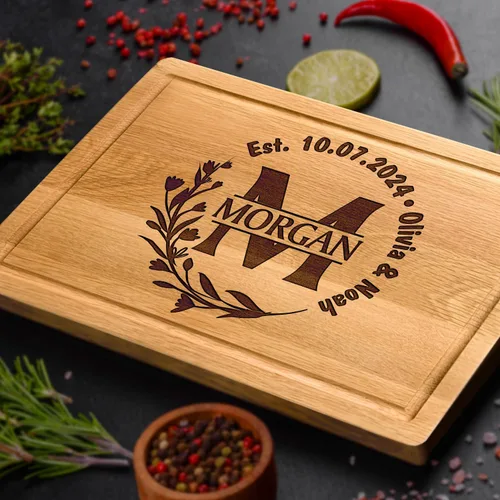 Vista 2 de Tabla de cortar personalizada, regalo para parejas para boda, aniversario, inauguración de la casa, compromiso, Navidad, cumpleaños, tablas